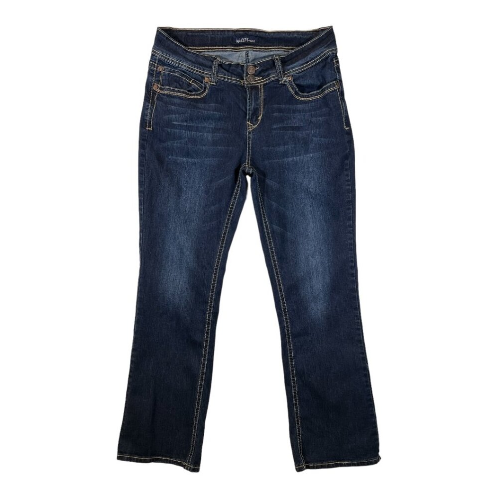 WallFlower Womens Bootcut Jeans Size 15 Regular Dark Wash Stretch Denim